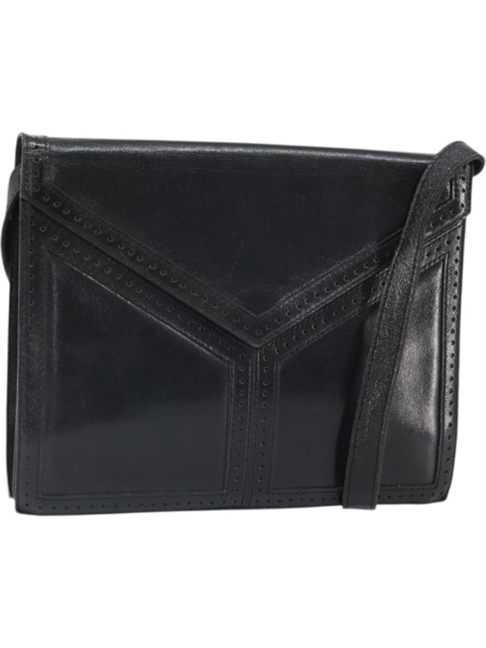 SAINT LAURENT Shoulder Bag Leather Black Gold